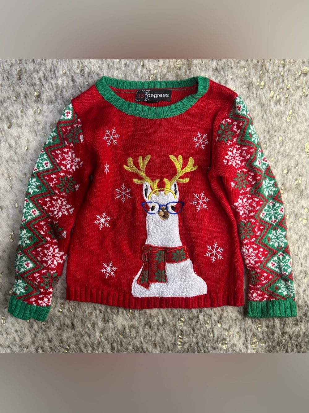 5 for $25🔥33 Degrees Lama Holiday Sweater 5T